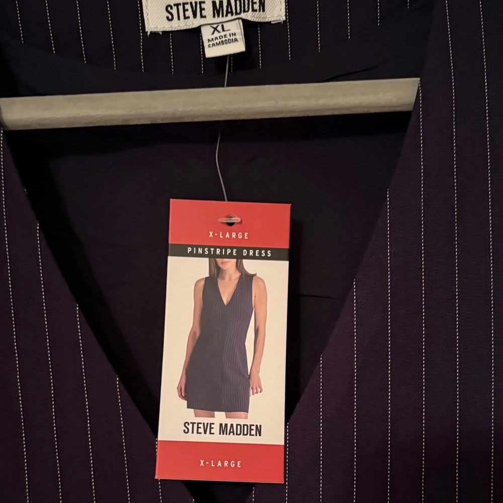 Steve Madden Navy Pinstripe Dress